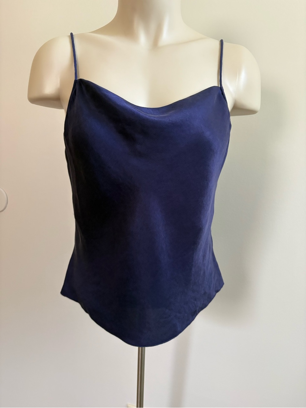 & Other Stories Dark Purple Satin Cowl Neck Camisole Size 4